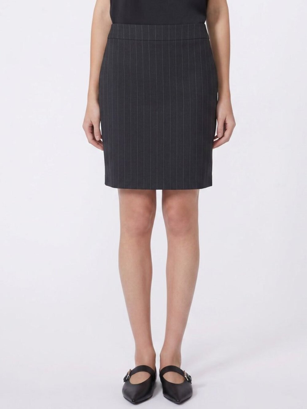 Armani Collezioni Office Pencil Skirt Subtle Pinstripe Black Size 8